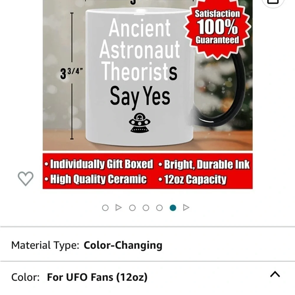 GR8AM Ancient Astronaut Theorists say Yes Heat Sensitive Color Changing 12oz mug